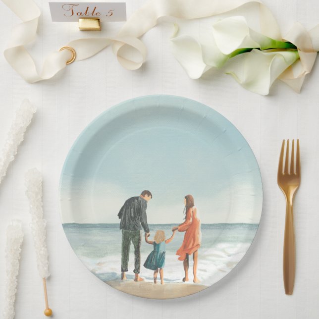 Your Own Artwork | Upload Your Painting Drawing Paper Plates (Wedding)