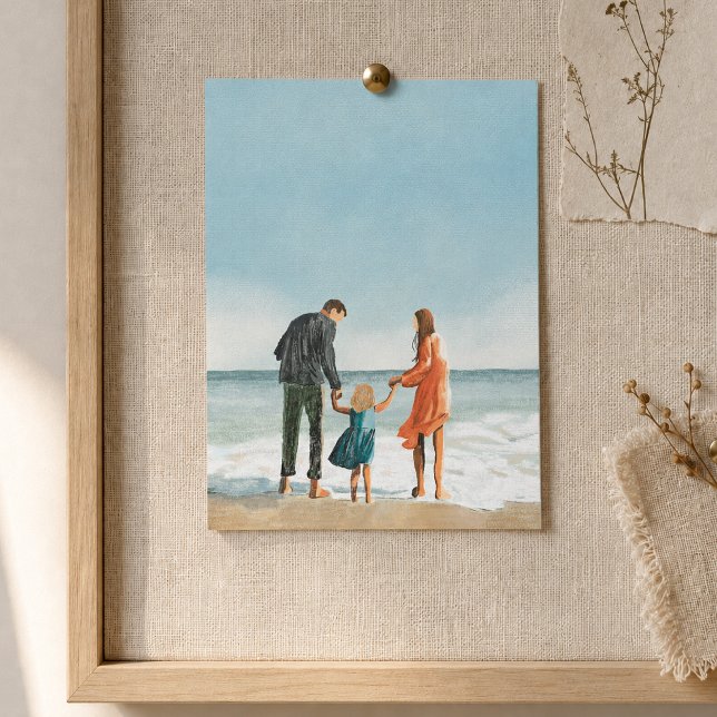 Your Own Artwork | Upload Your Painting Drawing Postcard (Custom artwork upload postcard for family portraits, illustrations, and mailed keepsakes)