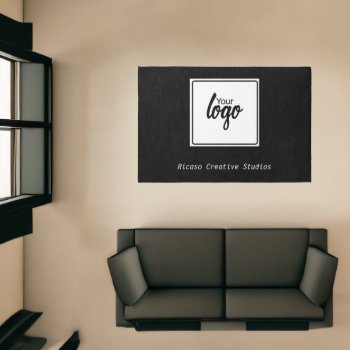 Your Own Business Logo Unique Custom Personalized Rug by Ricaso_Intros at Zazzle