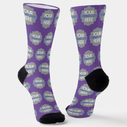 Your Own Company Logo Purple Business Logo Socks