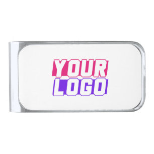 Your Own Company Logo Silver Finish Money Clip