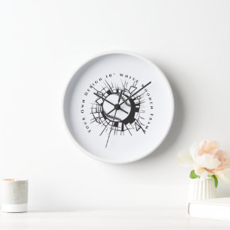 Your Own Creation 10" White Wooden Frame Wall Clock