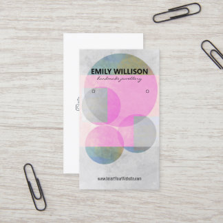 Your Own Custom Artistic Watercolo Earring Display Business Card