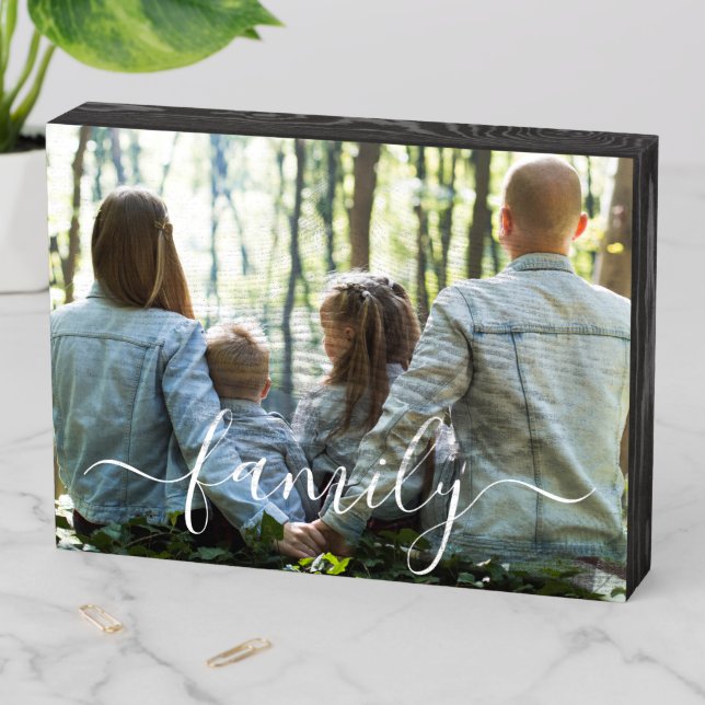 Your Own Custom Personalized Family Photo Wooden Box Sign (In Situ Horizontal)