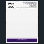 Your Own Design Branded Business Letterhead<br><div class="desc">Custom Colors and Fonts - Design Your Own Personalized Professional Business Letterhead template with Company Logo Branded Stationery Office Supplies - Add Your Logo - Image - Photo or QR Code / and Name - Company / Address - Contact Information / More - Resize and move or remove and add...</div>