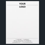 Your Own Design Custom Company Letterhead Template<br><div class="desc">Choose Colors and Fonts - Design Your Own Personalized Your Business Letterhead with Logo - Add Your Logo - Image or QR Code - Photo / Name - Company / Address / Contact Information / More - Resize and move or remove and add elements / image with Customization tool. Choose...</div>