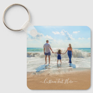 Your Own Design Custom Photo and Text - Family Keychain