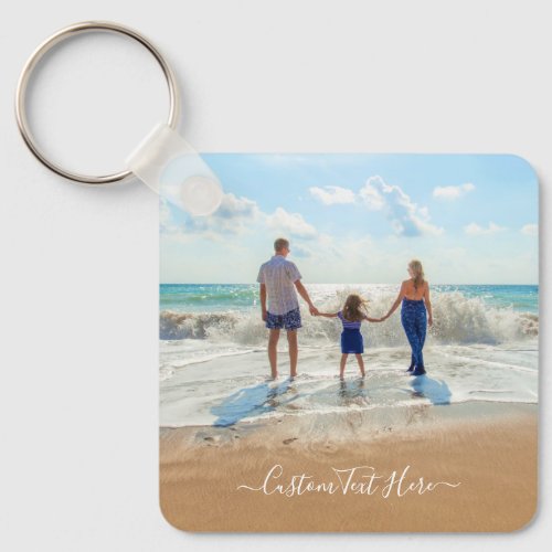 Your Own Design Custom Photo and Text _ Family  Keychain