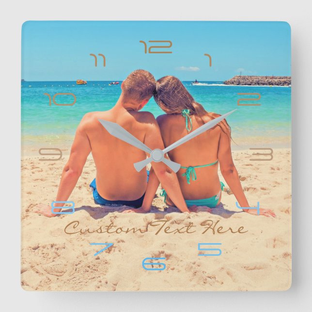 Your Own Design Custom Photo Clock with Text (Front)
