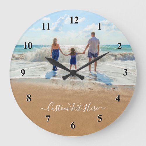 Your Own Design Custom Photo Text _ Best Family Large Clock