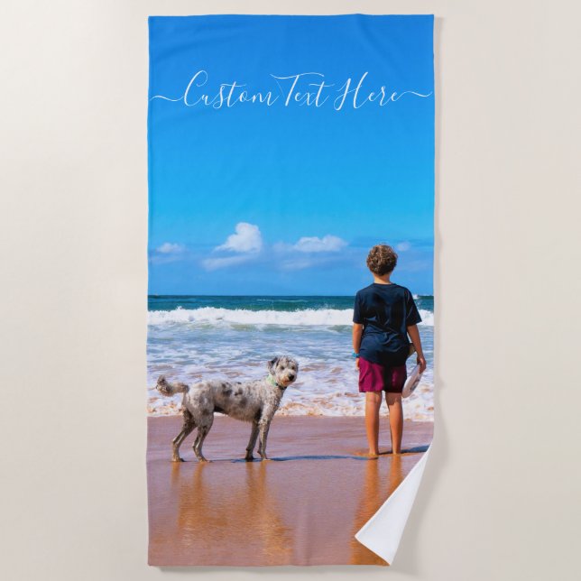 Your Own Design Custom Photo Text The Best Friends Beach Towel (Front)