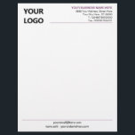 Your Own Design Letterhead Template with Logo<br><div class="desc">Custom Colors and Fonts - Design Your Own Simple Personalized Branded Business Office Letterhead Example with Logo - Add Your Logo - Image - Photo or QR code / and Name - Company / Address - Contact Information / more - Resize and move or remove and add elements / image...</div>