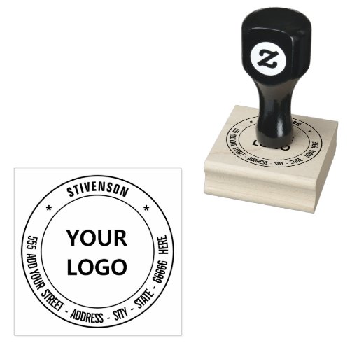 Your Own Design Name Logo and Address Rubber Stamp