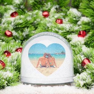 Your Own Design Photo Heart Snow Globe Gift