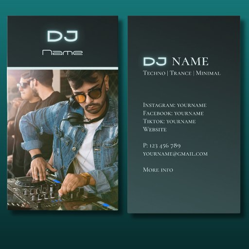 Customizable Your own DJ photo Business Card