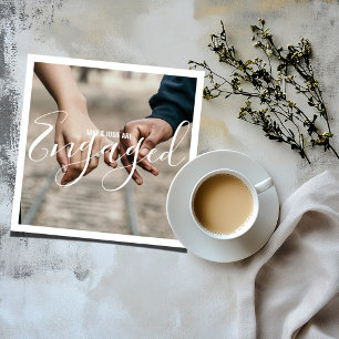Your own engagement photo announcement party card