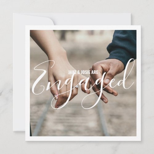 Your own engagement photo announcement party card