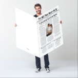 Your Own Front Page News Story Photo Personalized Card<br><div class="desc">Your Own Front Page News Story Photo Personalized .. custom printed novelty news paper giant greetings card from Ricaso - add your own story text or leave as is If you are adding your own paragraphs, please stay within the area allocated to each section - you an alter layout ext...</div>