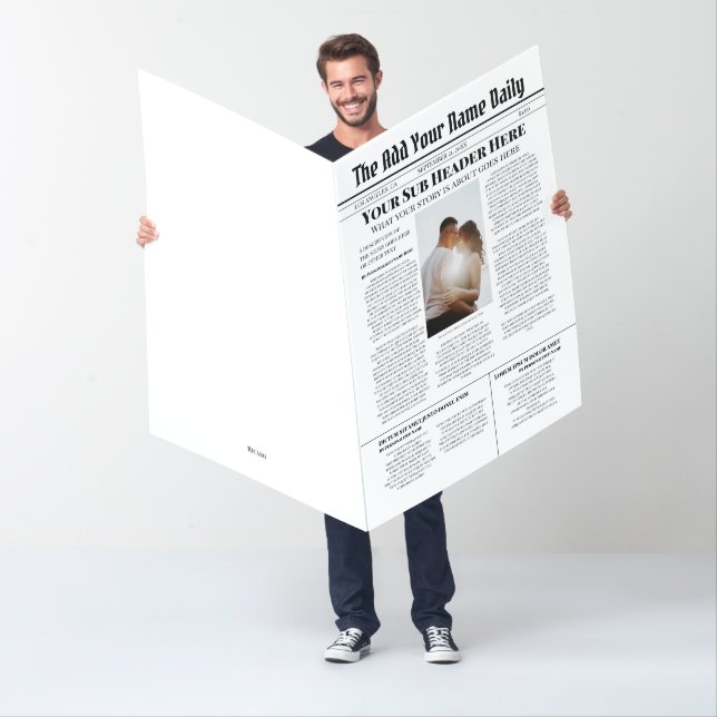 Your Own Front Page News Story Photo Personalized Card (In Situ)