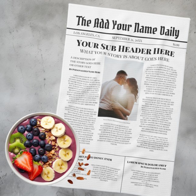 Your Own Front Page News Story Photo Personalized Kitchen Towel (Your Own Front Page News Story Photo Personalized Kitchen Towel from Ricaso. Make your own paper)