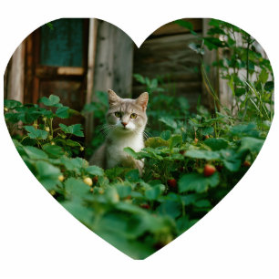Your Own Heart Shaped Cat Photo Magnet