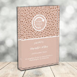 YOUR OWN LOGO Beige & Boho Brown  Acrylic Award<br><div class="desc">YOUR OWN LOGO Beige & Boho Brown Dots</div>