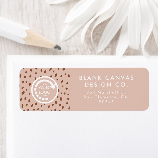 YOUR OWN LOGO Beige & Boho Brown Dots Label (Insitu)