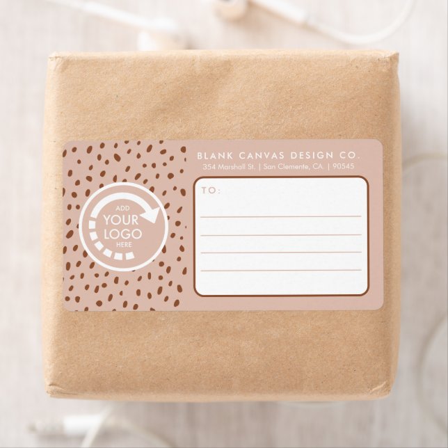 YOUR OWN LOGO Beige & Boho Brown Dots Label (Insitu)