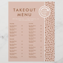 YOUR OWN LOGO Beige & Boho Brown Takeout Menu