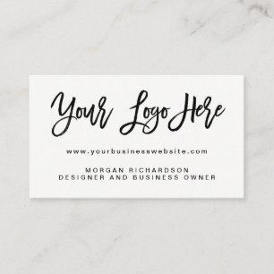 Your Own Logo Black and White Modern Minimalist Business Card