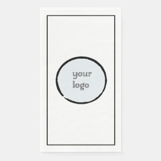 Your Own Logo Black Line Border Paper Guest Towels