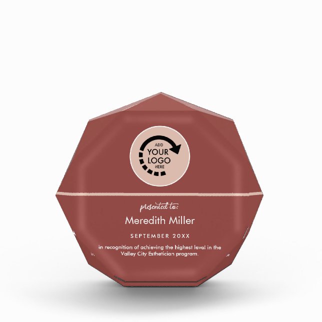 YOUR OWN LOGO Black & White  Acrylic Award (Front)