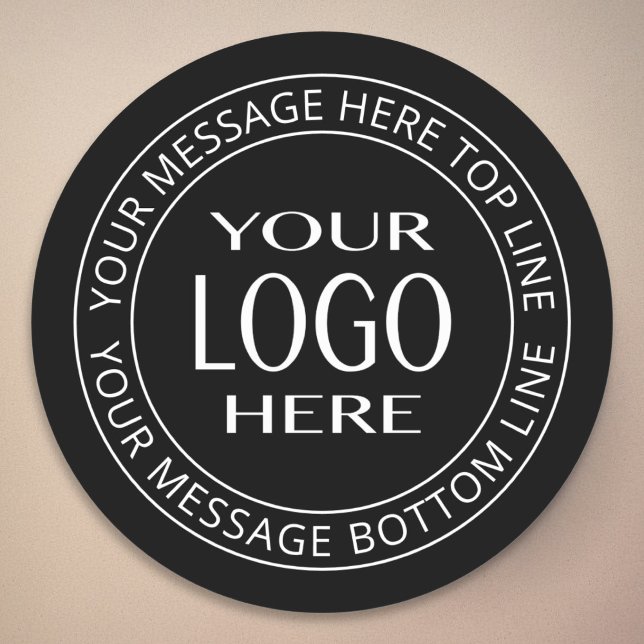 Your Own Logo & Customizable Circular Text Classic Round Sticker (Creator Uploaded)