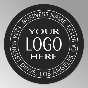 Your Own Logo & Customizable Circular Text Classic Round Sticker