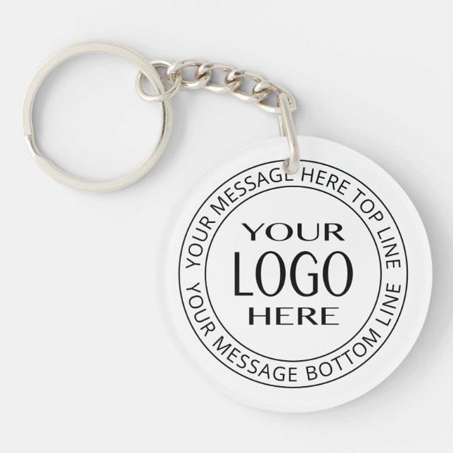 Your Own Logo & Customizable Circular Text Keychain (Front)