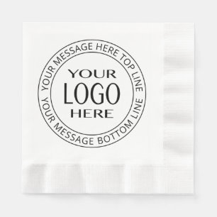 Your Own Logo & Customizable Circular Text Napkins