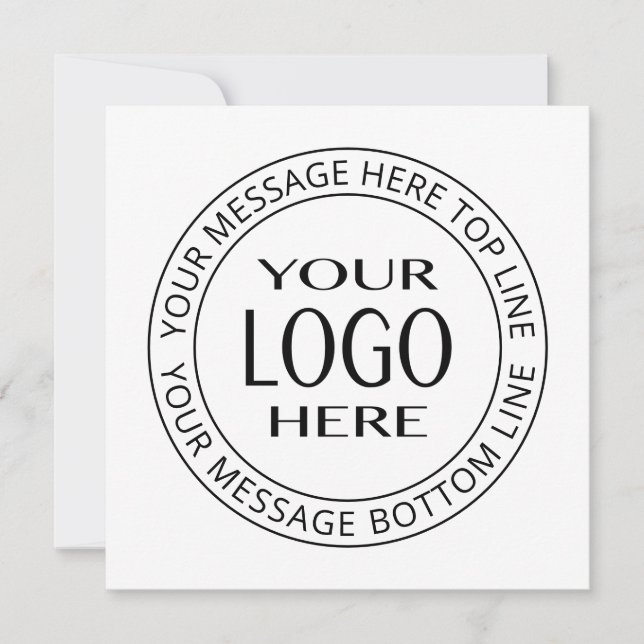 Your Own Logo & Customizable Circular Text Note Card (Front)