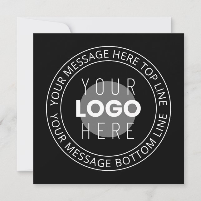 Your Own Logo & Customizable Circular Text Note Card (Front)