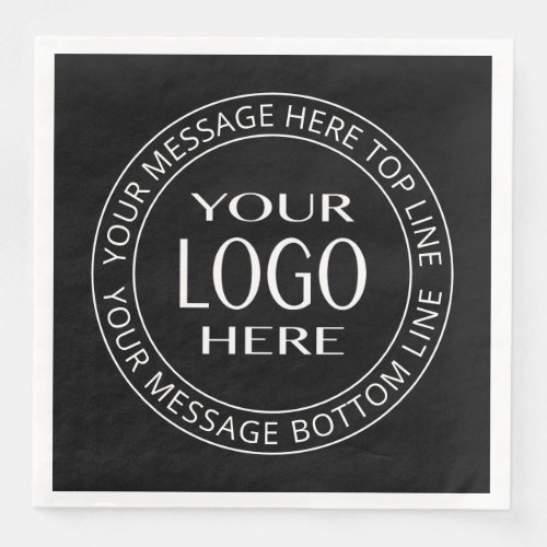 Your Own Logo  Customizable Circular Text Paper Dinner Napkins