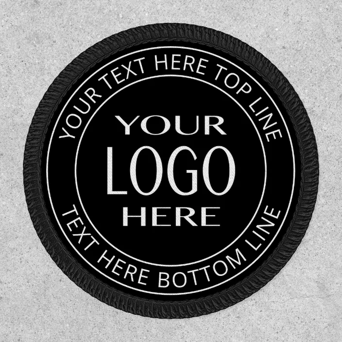 LOGO CUSTOMIZED EMBROIDED  PATCH   13" X 6"  text only ROUND CORNERS 