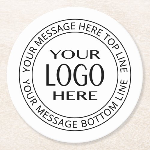 Your Own Logo  Customizable Circular Text Round Paper Coaster