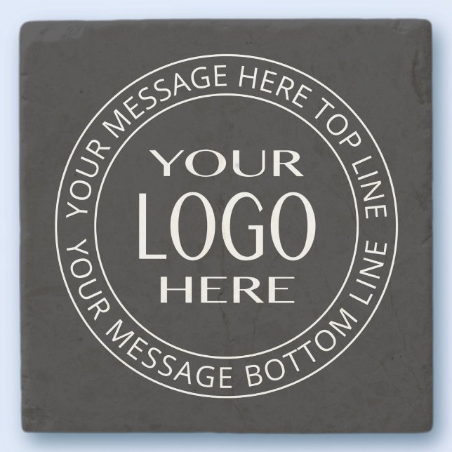 Your Own Logo & Customizable Circular Text Stone Coaster (Creator Uploaded)