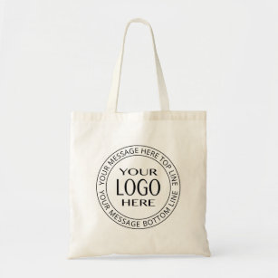 Your Own Logo & Customizable Circular Text Tote Bag