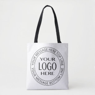Your Own Logo & Customizable Circular Text Tote Bag