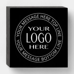 Your Own Logo & Customizable Circular Text Wooden Box Sign