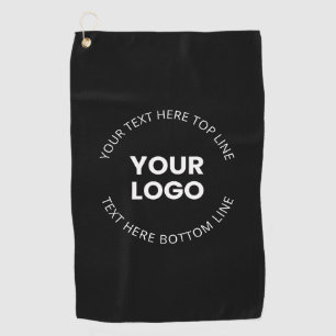 Your Own Logo & Editable Circular Text Golf Towel