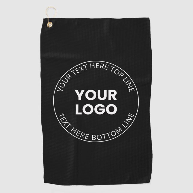 Your Own Logo & Editable Circular Text Golf Towel (Front)