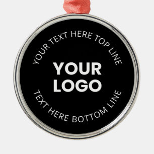 Your Own Logo & Editable Circular Text Metal Ornament