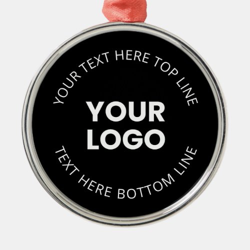 Your Own Logo  Editable Circular Text Metal Ornament