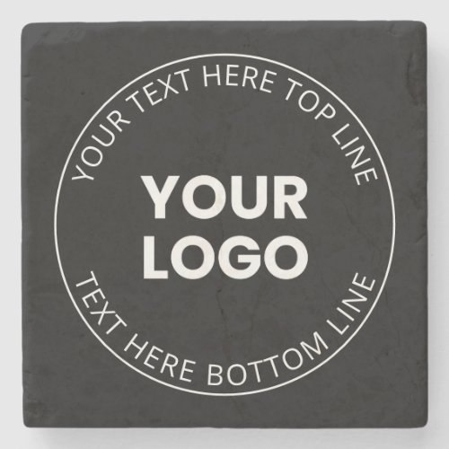 Your Own Logo  Editable Circular Text Stone Coaster